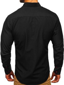 Camisa a manga larga para hombre color negro Bolf 20710