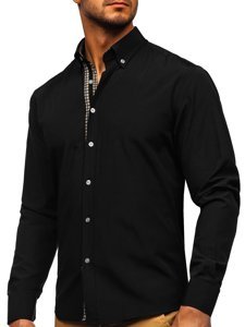 Camisa a manga larga para hombre color negro Bolf 20715