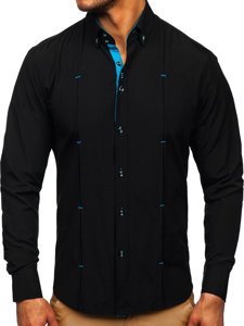 Camisa a manga larga para hombre color negro Bolf 20725