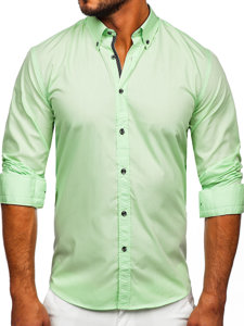 Camisa a manga larga para hombre color verde claro Bolf 20716