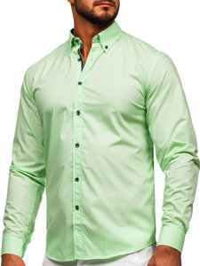 Camisa a manga larga para hombre color verde claro Bolf 20716