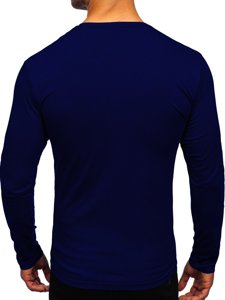 Camisa a manga larga sin estampado para hombre color azul oscuro Bolf 172008