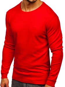 Camisa a manga larga sin estampado para hombre color rojo Bolf 145359