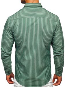 Camisa a rayas con manga larga para hombre color verde Bolf 20731-1