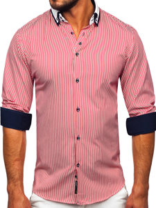 Camisa broker de manga larga para hombre burdeos Bolf 0909