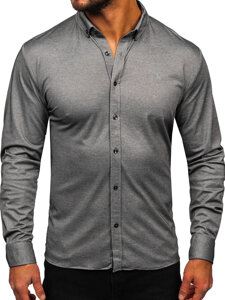 Camisa casual de manga larga para hombre antracita Bolf 500