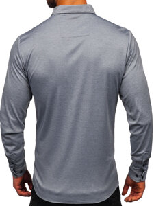 Camisa casual de manga larga para hombre gris Bolf 500