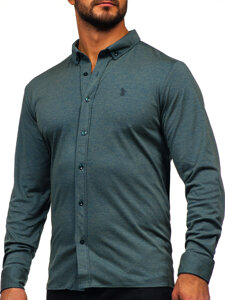 Camisa casual de manga larga para hombre verde Bolf 500