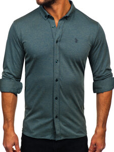 Camisa casual de manga larga para hombre verde Bolf 500