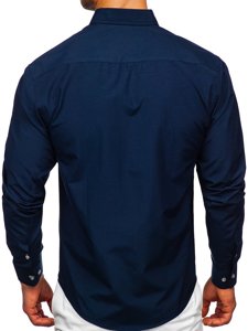 Camisa con manga larga para hombre color azul oscuro Bolf 20721