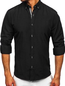 Camisa con manga larga para hombre color negro Bolf 20717