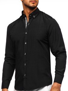 Camisa con manga larga para hombre color negro Bolf 20717