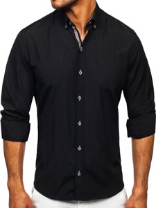 Camisa con manga larga para hombre color negro Bolf 20718