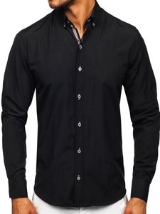 Camisa con manga larga para hombre color negro Bolf 20718