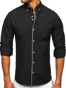 Camisa con manga larga para hombre color negro Bolf 20721