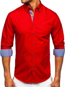 Camisa con manga larga para hombre color rojo Bolf 20719