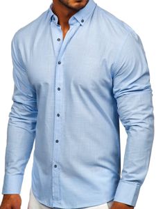 Camisa de algodón manga larga para hombre celeste Bolf 20701