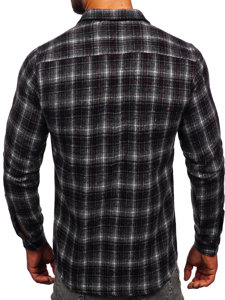 Camisa de franela a manga larga para hombre color grafito Bolf 20731-2