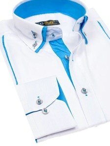 Camisa de hombre elegante con mangas largas blanca Bolf 4744