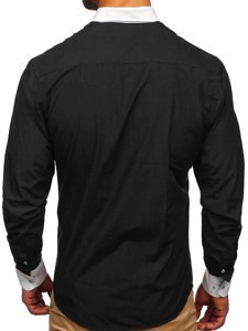 Camisa de hombre elegante con mangas largas negra Bolf 2782