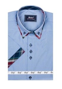 Camisa de manga corta para hombre azul claro Bolf 6540