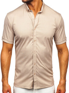 Camisa de manga corta para hombre beige Bolf 2005