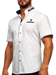 Camisa de manga corta para hombre blanca Bolf 19617