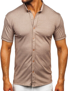 Camisa de manga corta para hombre marrón Bolf 2005