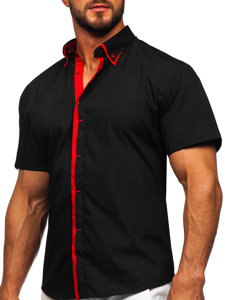 Camisa de manga corta para hombre negro Bolf 19601