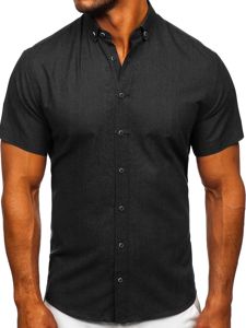 Camisa de manga corta para hombre negro Bolf 20501