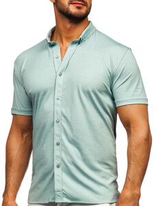 Camisa de manga corta para hombre verde menta Bolf 2005