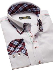 Camisa de manga larga elegante para hombre blanca Bolf 2701