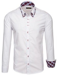 Camisa de manga larga elegante para hombre blanca Bolf 2701