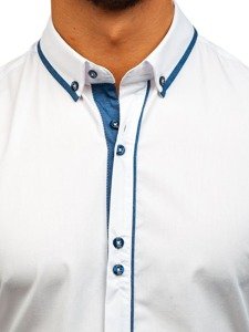 Camisa de manga larga elegante para hombre blanca Bolf 8823