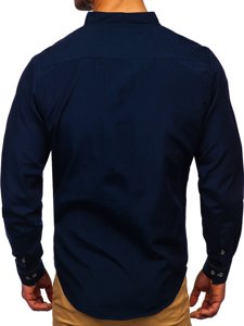 Camisa de manga larga para hombre azul oscuro Bolf 5720