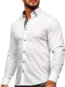 Camisa de manga larga para hombre blanco Bolf 3762