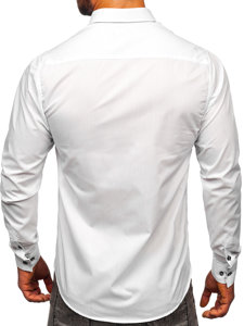 Camisa de manga larga para hombre blanco Bolf 3762