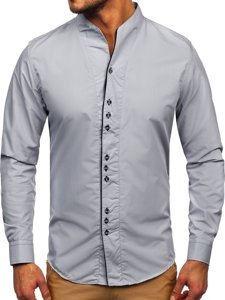 Camisa de manga larga para hombre gris Bolf 5720