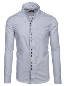 Camisa de manga larga para hombre gris Bolf 5720