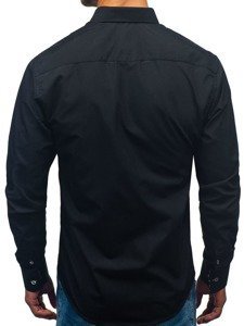 Camisa de manga larga para hombre negra Bolf 3762