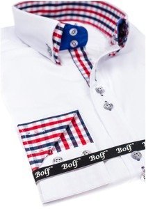 Camisa elegante a manga larga para hombre color blanco Bolf 0926