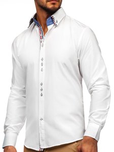 Camisa elegante a manga larga para hombre color blanco Bolf 0926