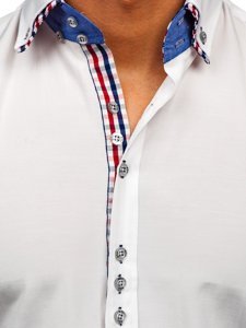 Camisa elegante a manga larga para hombre color blanco Bolf 0926