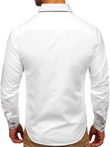 Camisa elegante a manga larga para hombre color blanco Bolf 0926