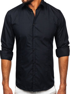 Camisa elegante a manga larga para hombre color grafito Bolf 6944