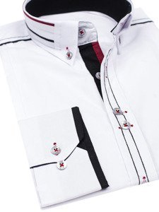 Camisa elegante con manga larga para hombre blanca Bolf 4707