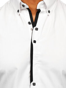 Camisa elegante de hombre blanca de manga larga Bolf 24701