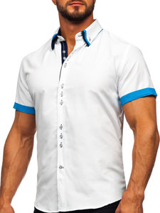 Camisa elegante de manga corta para hombre blanca Bolf 2926