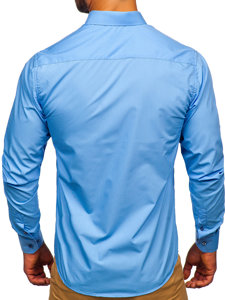 Camisa elegante de manga larga para hombre azul claro Bolf 7724-1