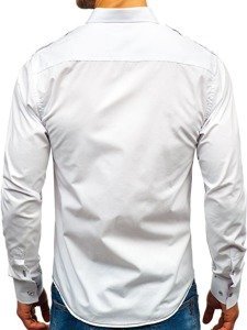 Camisa elegante de manga larga para hombre blanca Bolf 1758